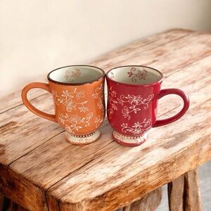 Temptations Floral 16oz Mugs NWOT LAST SET
